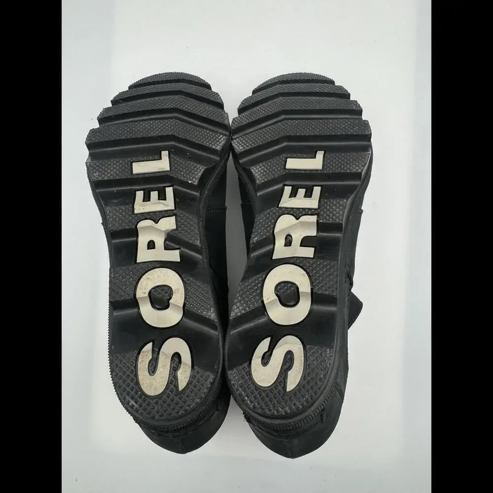 Sorel Joan of Arctic Leather Wedge Chelsea Boot Black Size 10 US - Picture 7 of 9